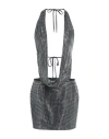 David Koma Woman Midi Dress Black Size 6 Acetate, Polyamide, Glass In Black