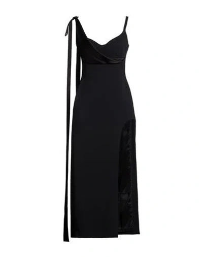 David Koma Woman Midi Dress Black Size 6 Viscose, Acetate, Elastane