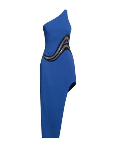 David Koma Woman Midi Dress Blue Size 4 Acetate, Viscose, Elastane