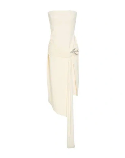 David Koma Woman Midi Dress Cream Size 8 Viscose, Acetate, Elastane In White