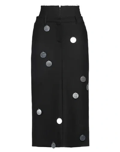 David Koma Woman Midi Skirt Black Size 2 Wool, Elastane