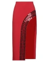 David Koma Woman Midi Skirt Red Size 8 Acetate, Viscose, Elastane, Acrylic In Red