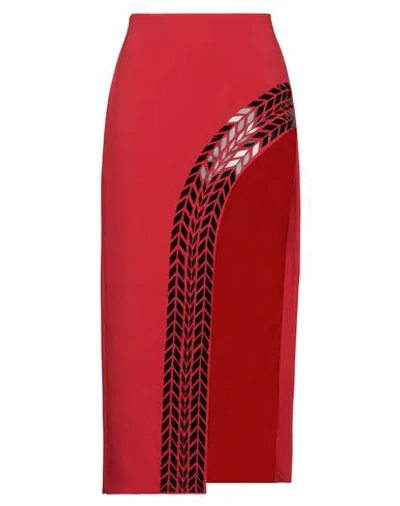 David Koma Woman Midi Skirt Red Size 8 Acetate, Viscose, Elastane, Acrylic