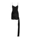 David Koma Crepe And Gathered Satin Mini Dress In Black