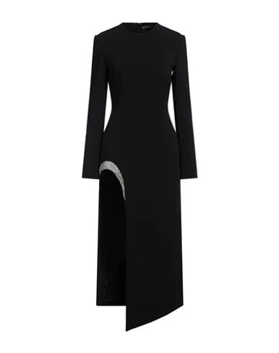 David Koma Crystal-embellished Cady Midi Dress In Black