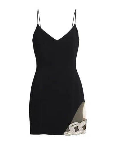 David Koma Woman Mini Dress Black Size 6 Acetate, Viscose, Elastane