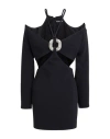 David Koma Woman Mini Dress Black Size 6 Acetate, Viscose, Elastane, Glass, Metal
