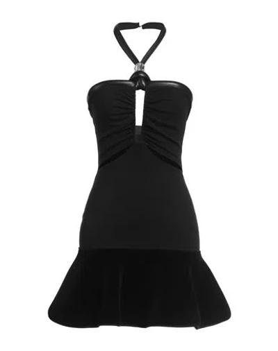 David Koma Woman Mini Dress Black Size 6 Viscose, Polyamide, Elastane, Modal, Glass