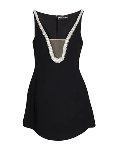 David Koma Woman Mini Dress Black Size 8 Viscose, Acetate, Elastane