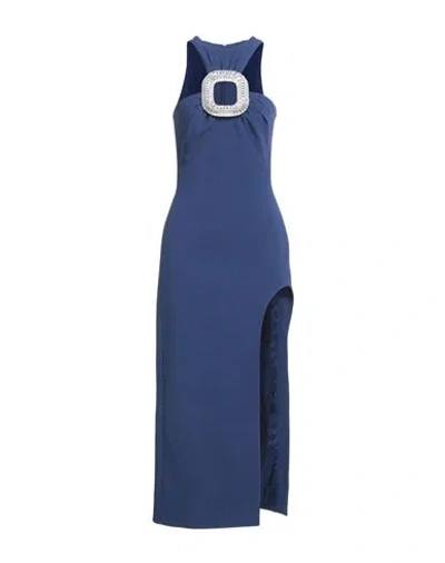 David Koma Woman Mini Dress Blue Size 6 Acetate, Viscose, Elastane