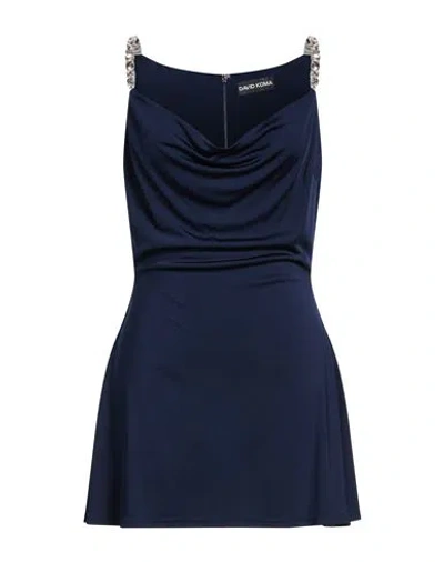 David Koma Woman Mini Dress Midnight Blue Size 4 Viscose