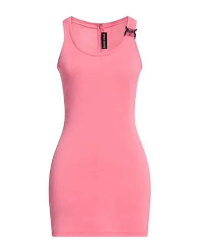 David Koma Logo-buckle Jersey Dress In Pink