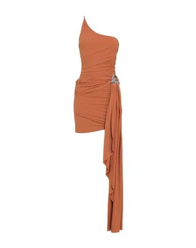 David Koma Woman Mini Dress Tan Size 6 Polyamide, Elastane In Brown