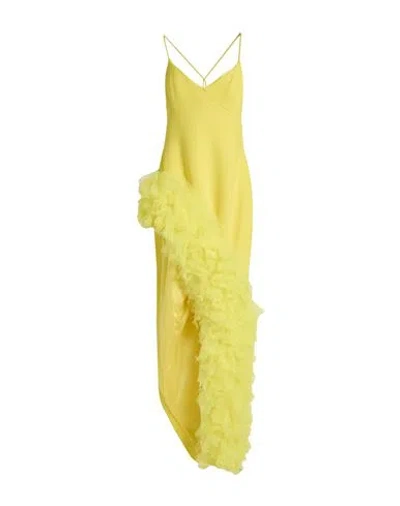 David Koma Woman Mini Dress Yellow Size 8 Virgin Wool, Polyamide In Yellow