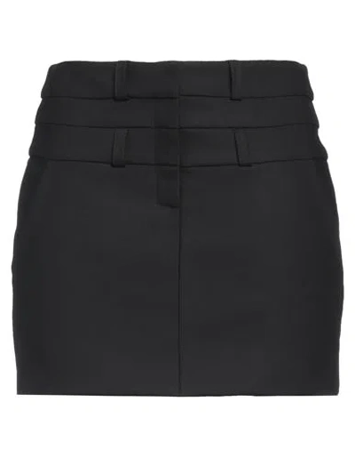 David Koma Woman Mini Skirt Black Size 4 Wool, Elastane