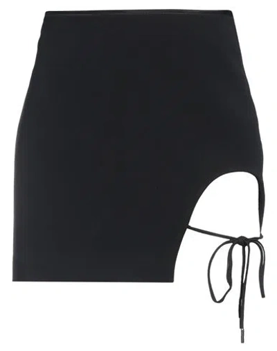 David Koma Woman Mini Skirt Black Size 6 Acetate, Viscose, Elastane