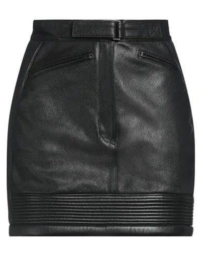 David Koma Woman Mini Skirt Black Size 6 Lambskin, Viscose, Polyamide, Elastane