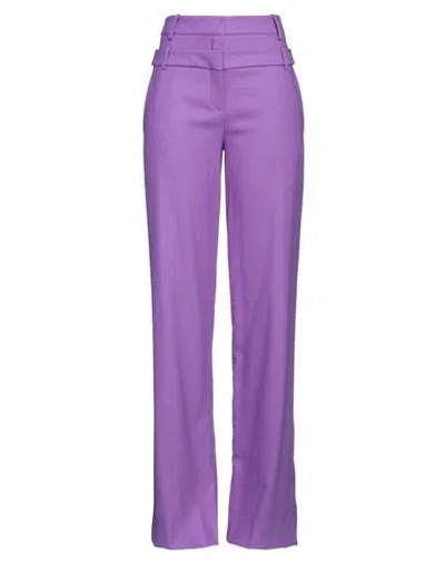 David Koma Woman Pants Light Purple Size 4 Wool, Elastane