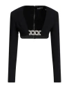 David Koma Top '3d Crystal Chain And Square Neck' In Black