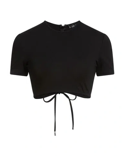 David Koma Woman Top Black Size 8 Viscose, Polyamide, Elastane