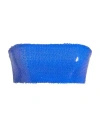 David Koma Woman Top Bright Blue Size 6 Polyamide, Elastane
