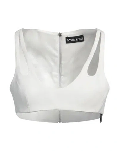 David Koma Woman Top White Size 6 Viscose, Acetate, Elastane