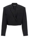 David Koma Short Blazer With Long Sleeves And Pockets In Black