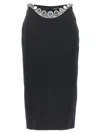 David Koma Black Puffer Circle Embroidery Skirt In Black