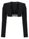 David Koma Top '3d Crystal Chain And Square Neck' In Black