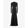 David Koma Womens Black Open-back Gathered Woven Gown In Black