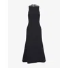 David Koma Womens Black Silver Crystal Sleeveless Stretch-woven Midi Dress In Black