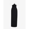 David Koma Womens Black White Bow Strapless Woven Maxi Dress In Black