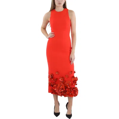 David Koma Leather Embellished Dress In Red
