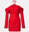 David Koma Wool-blend Minidress In Red