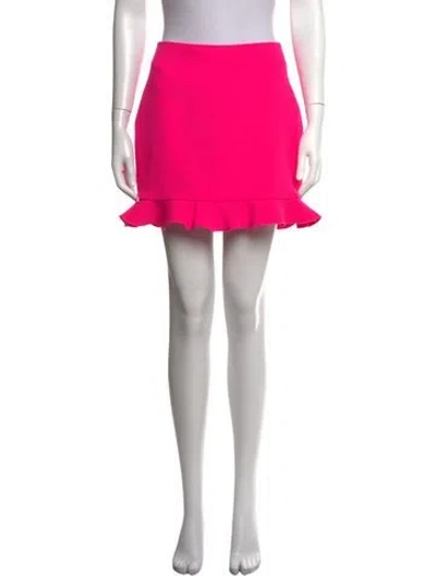 Pre-owned David Koma Wool Mini Skirt In Pink