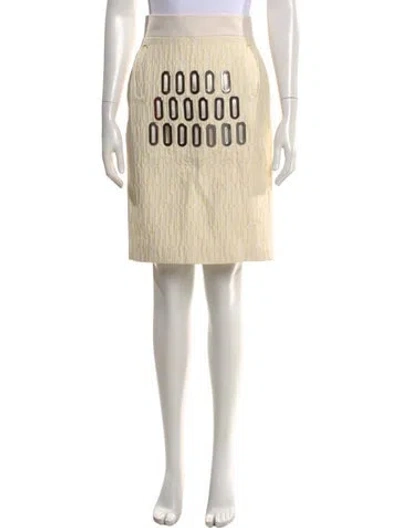Pre-owned David Koma Wool Mini Skirt W/ Tags In Neutral