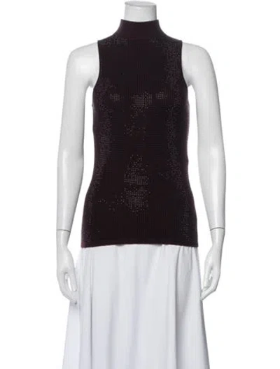 Pre-owned David Koma Wool Patterned Top W/ Tags In Multicolor