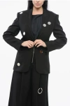David Koma Mirror Embroidery Jacket Featuring Metal Discs