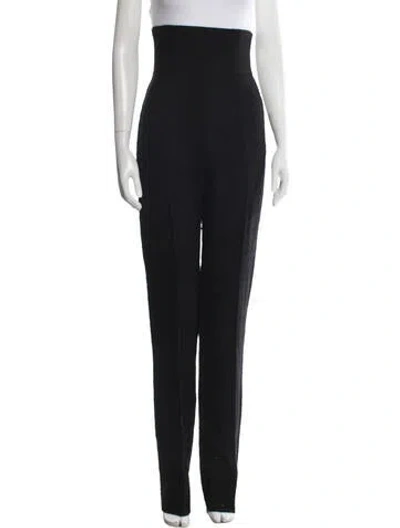 Pre-owned David Koma Wool Straight Leg Pants In Blue