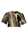 David Koma Zebra-pattern T-shirt In Black