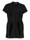 David Koma Zip Short-sleeve Mini Dress In Black
