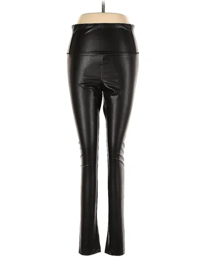 Pre-owned David Lerner Faux Leather Pants In Black