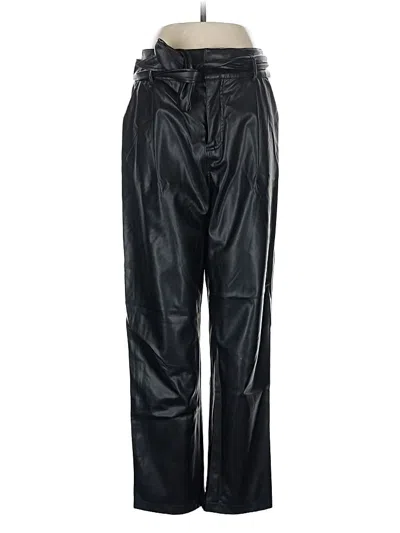 Pre-owned David Lerner Faux Leather Pants In Black