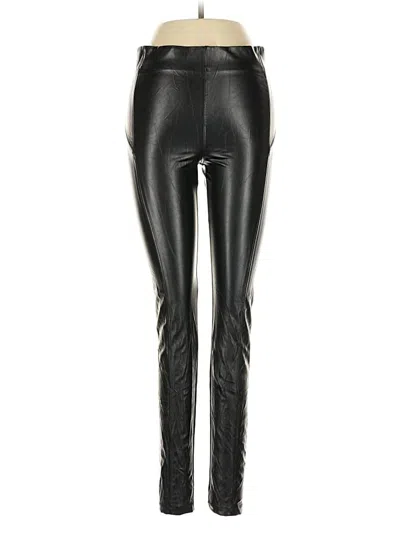 Pre-owned David Lerner Faux Leather Pants In Black