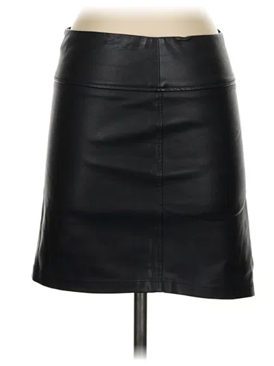 Pre-owned David Lerner Faux Leather Skirt In Black
