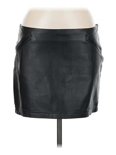 Pre-owned David Lerner Faux Leather Skirt In Black