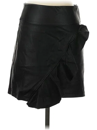 Pre-owned David Lerner Faux Leather Skirt In Black