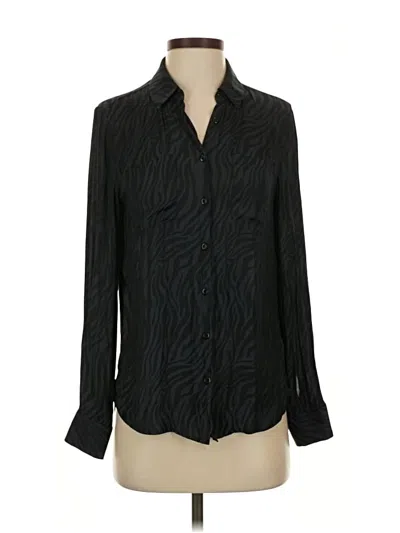 Pre-owned David Lerner Long Sleeve Blouse In Black