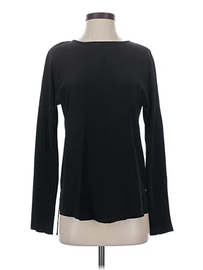 Pre-owned David Lerner Long Sleeve Blouse In Black