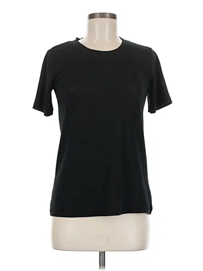 Pre-owned David Lerner Short Sleeve Top Black Crew Neck Tops